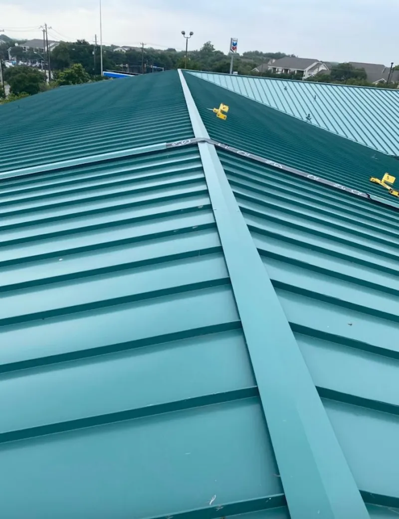 Green commercial metal roof ridge and valley for Metal Roof Repair in Kettering